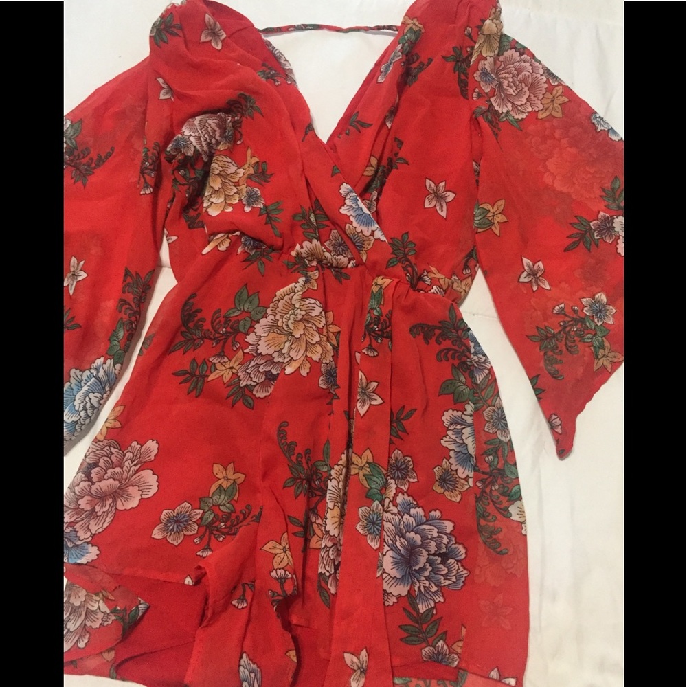 Kimono floral romper